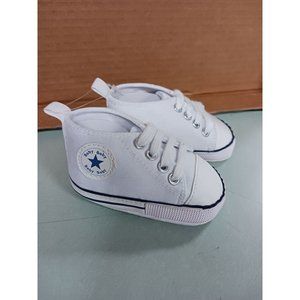 Baby Girls Boys Canvas Sneakers Soft Sole High-Top Ankle Infant First Walkers Cr